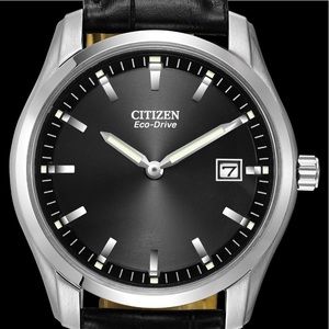 Citizen Eco Drive Black Leather Band